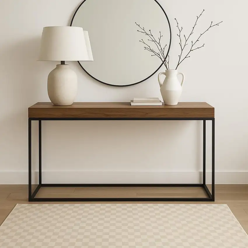 Beige Checkered Area Rug Photo 1