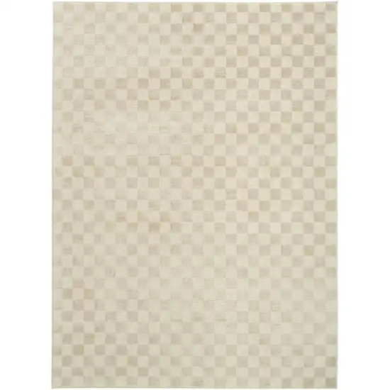 Beige Checkered Area Rug Photo 6