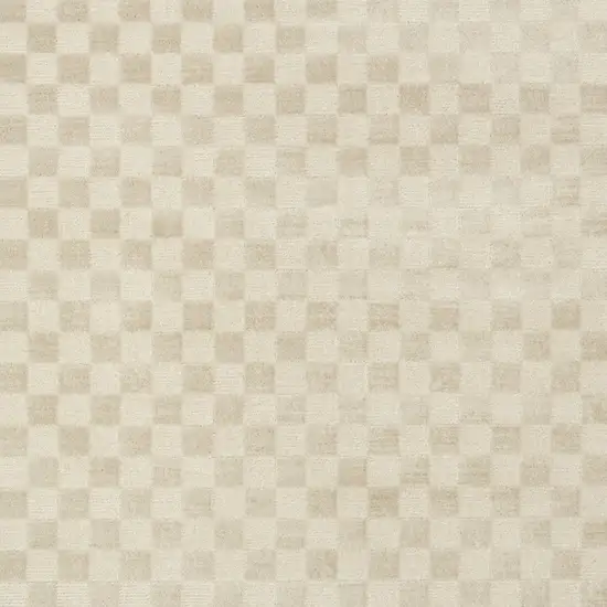 Beige Checkered Area Rug Photo 7