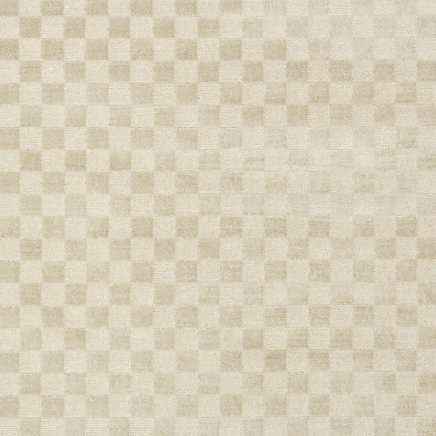 Beige Checkered Area Rug Photo 7