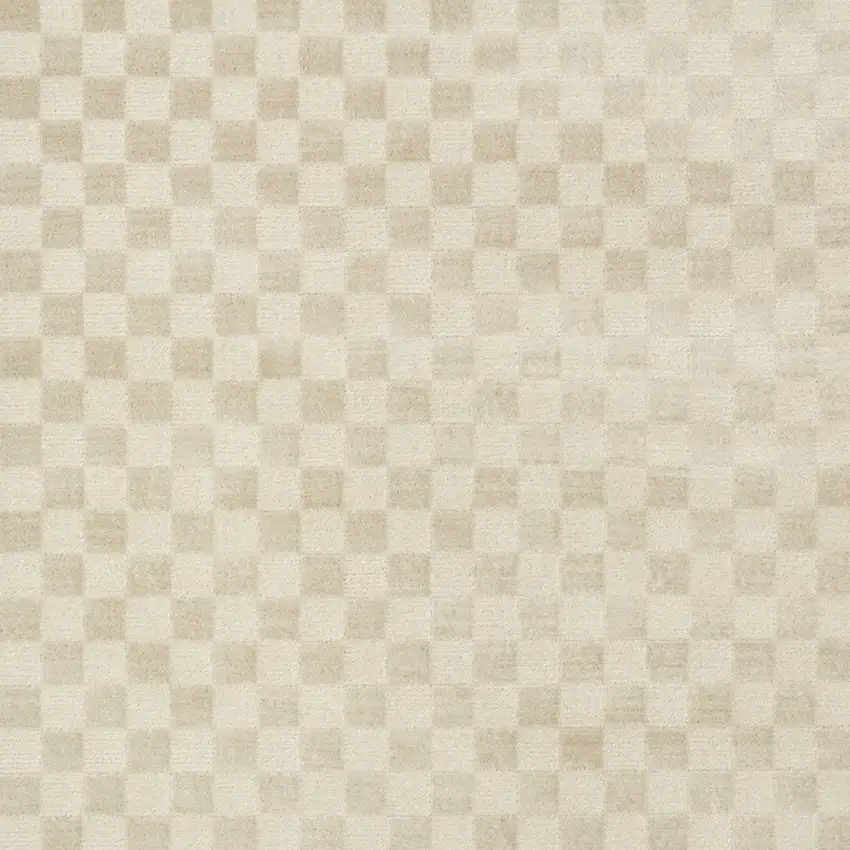 Beige Checkered Area Rug Photo 7