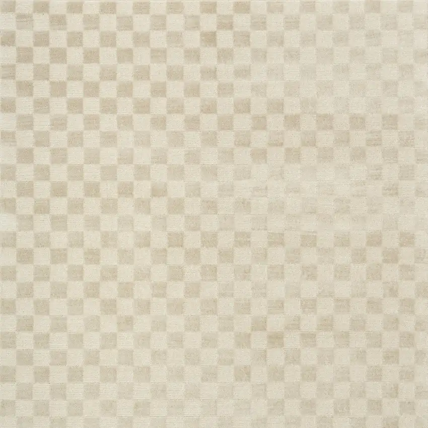 Beige Checkered Area Rug Photo 8
