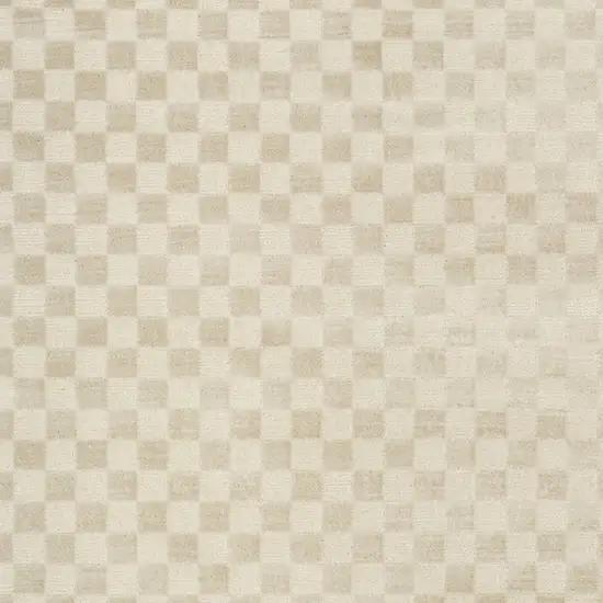 Beige Checkered Area Rug Photo 7