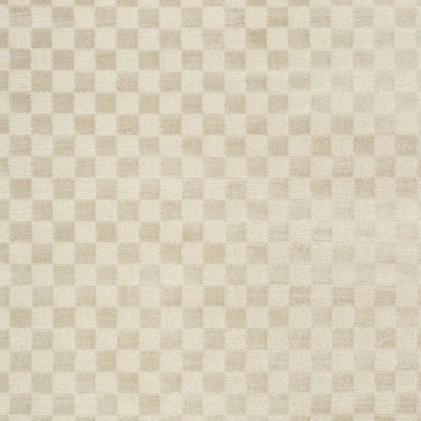 Beige Checkered Area Rug Photo 7