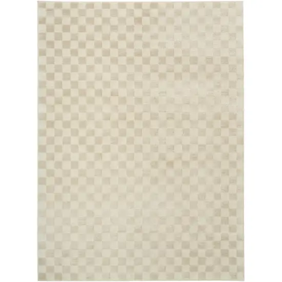 Beige Checkered Area Rug Photo 6