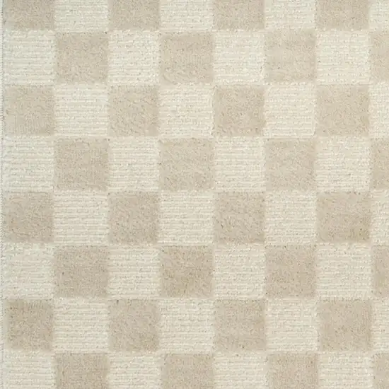 Beige Checkered Area Rug Photo 2
