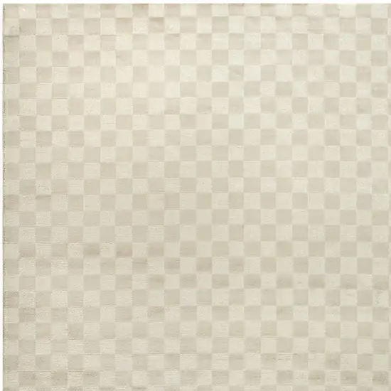 Beige Checkered Area Rug Photo 7
