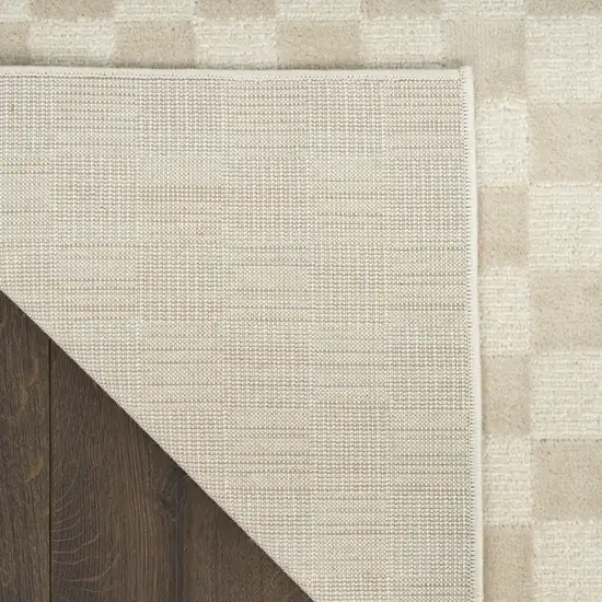 Beige Checkered Area Rug Photo 9