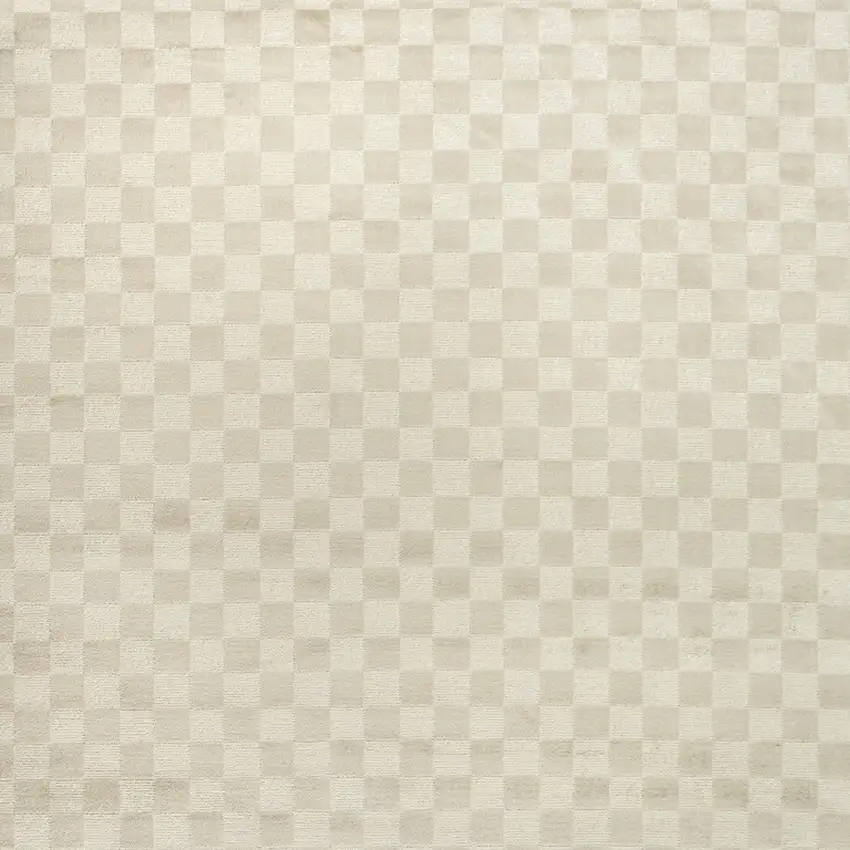 Beige Checkered Area Rug Photo 7