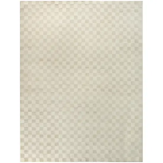 Beige Checkered Area Rug Photo 6