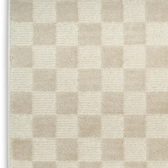Beige Checkered Area Rug Photo 2
