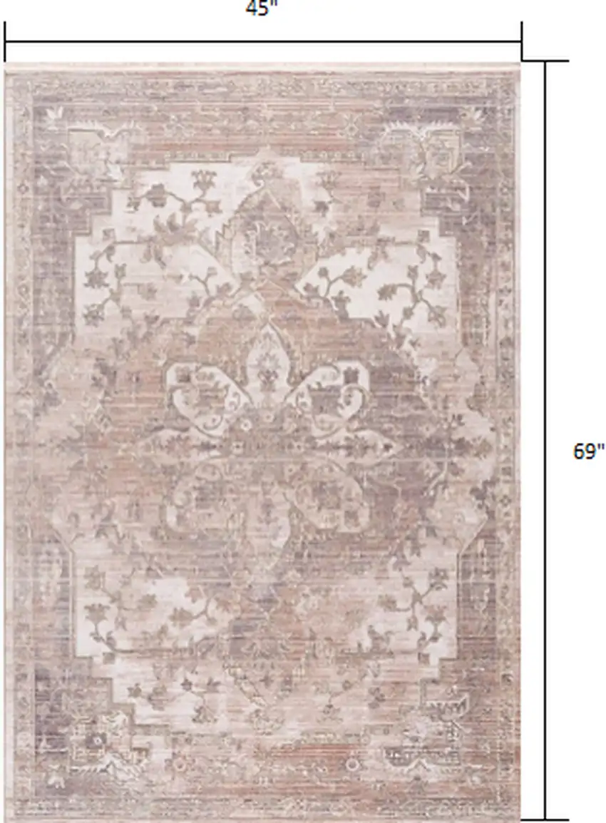 Beige Classic Medallion Area Rug Photo 2