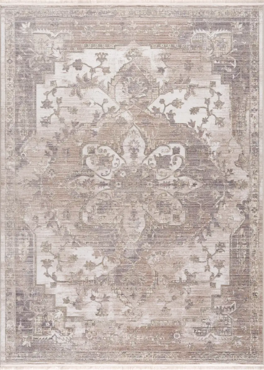 Beige Classic Medallion Area Rug Photo 5
