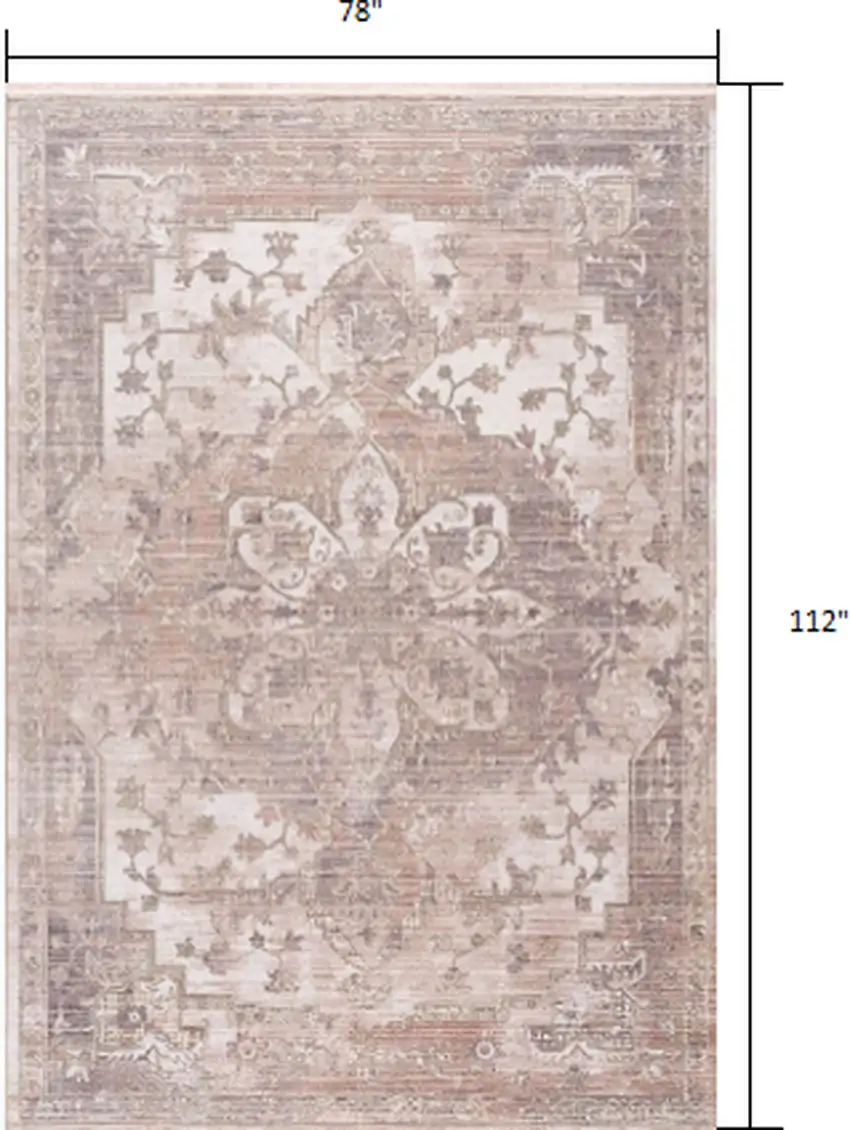 Beige Classic Medallion Area Rug Photo 1
