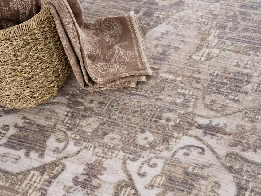 Beige Classic Medallion Runner Rug Photo 4