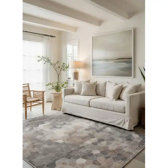 Beige Cobblestone Pattern Area Rug Photo 8