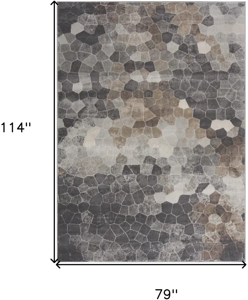 Beige Cobblestone Pattern Area Rug Photo 3