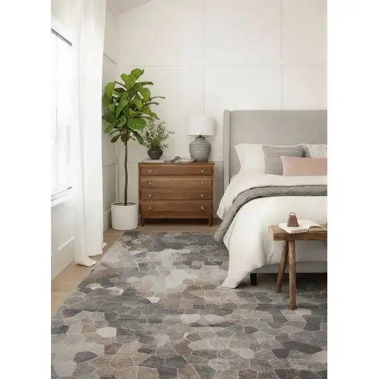 Beige Cobblestone Pattern Area Rug Photo 5