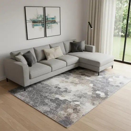 Beige Cobblestone Pattern Area Rug Photo 1