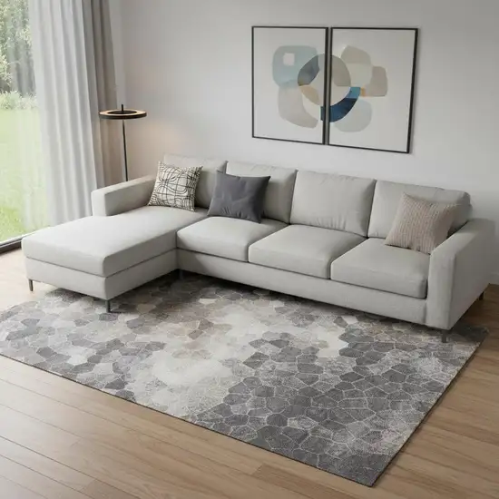 Beige Cobblestone Pattern Area Rug Photo 1