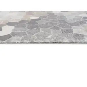 Photo of Beige Cobblestone Pattern Runner Rug