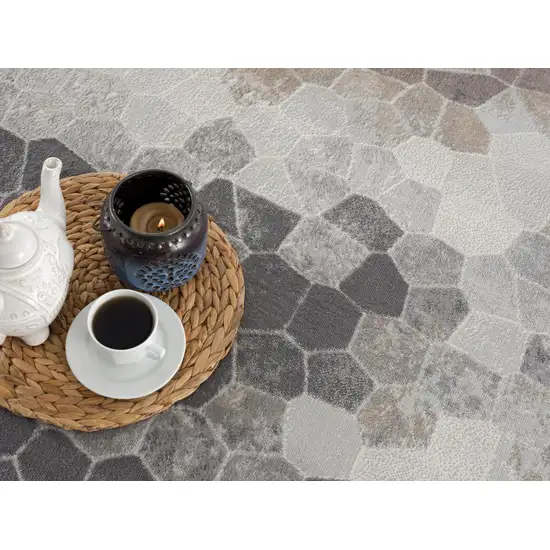 Beige Cobblestone Pattern Scatter Rug Photo 7