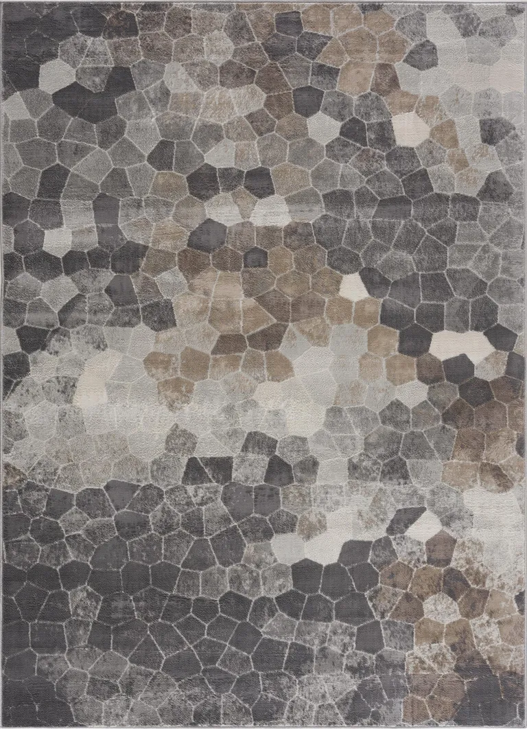 Beige Cobblestone Pattern Scatter Rug Photo 2
