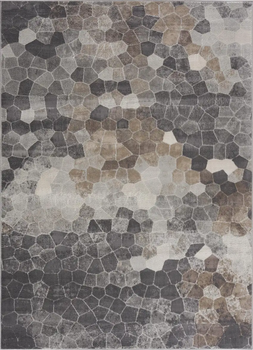 Beige Cobblestone Pattern Scatter Rug Photo 2