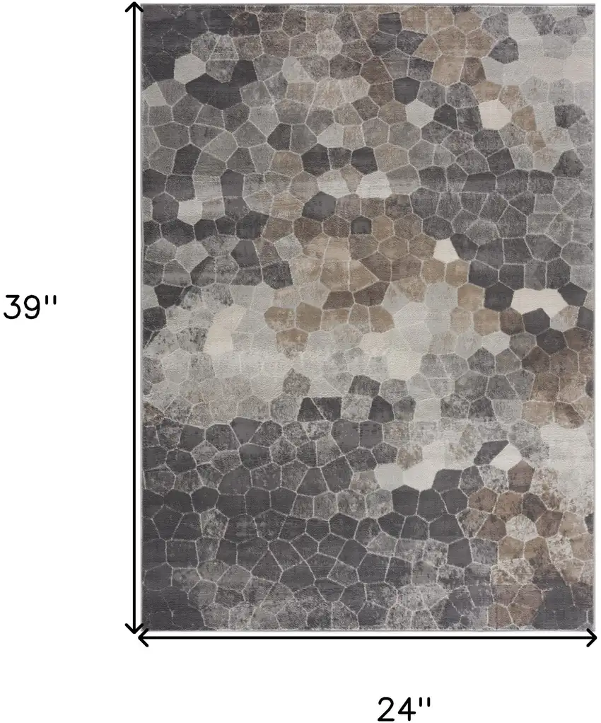 Beige Cobblestone Pattern Scatter Rug Photo 7