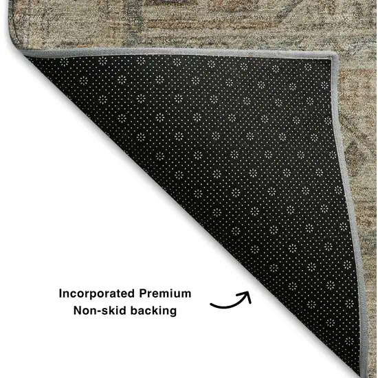 Beige Coffee And Gray Geometric Washable Area Rug With UV Protection Photo 7