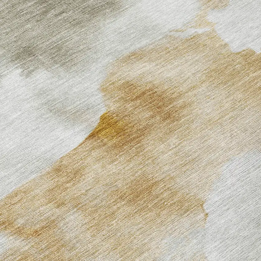Beige Copper And Gray Abstract Washable Indoor Outdoor Area Rug Photo 9
