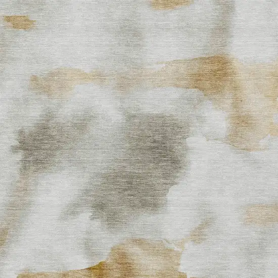 Beige Copper And Gray Abstract Washable Indoor Outdoor Area Rug Photo 8