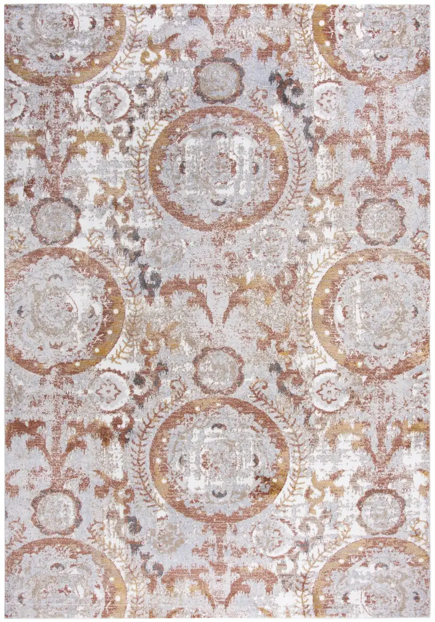 Beige Copper And Gray Geometric Area Rug Photo 3