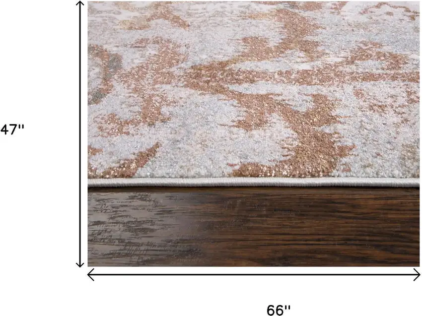 Beige Copper And Gray Geometric Area Rug Photo 7