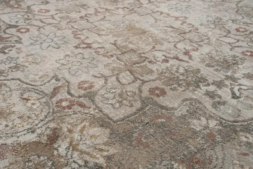Beige Copper And Gray Medallion Area Rug Photo 4