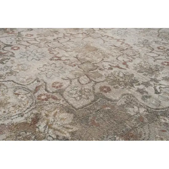 Beige Copper And Gray Medallion Area Rug Photo 4