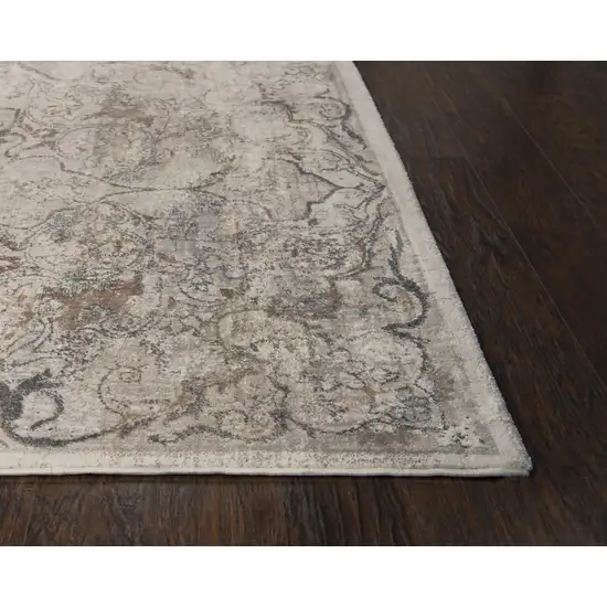 Beige Copper And Gray Medallion Area Rug Photo 3