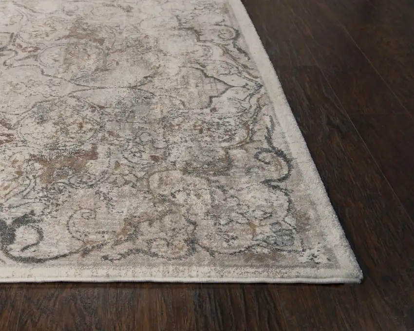 Beige Copper And Gray Medallion Area Rug Photo 3