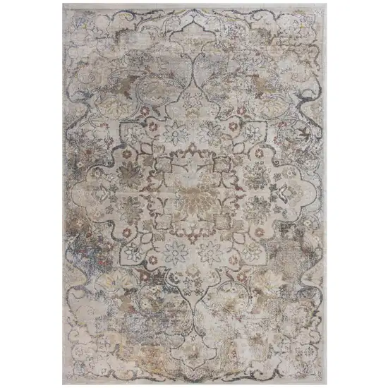 Beige Copper And Gray Medallion Area Rug Photo 2