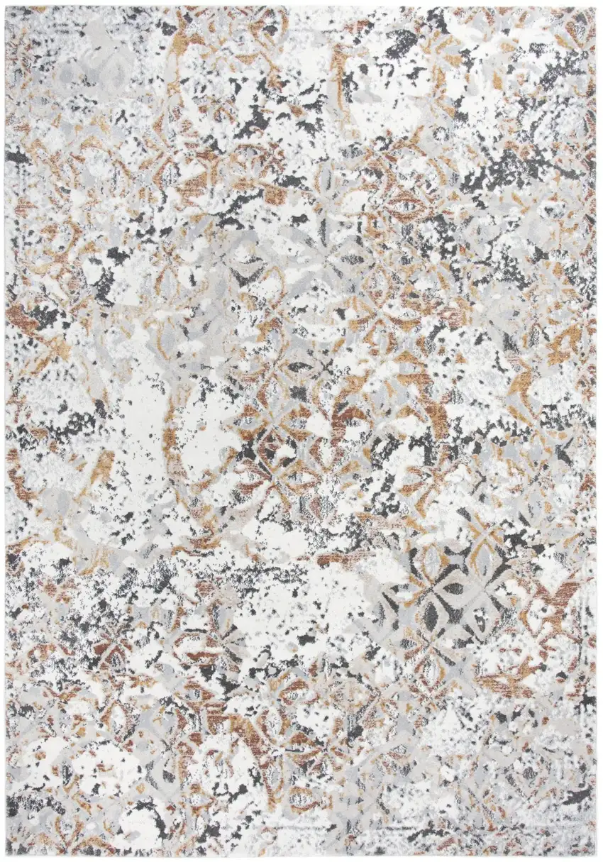 Beige Copper And Gray Medallion Area Rug Photo 2