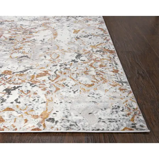 Beige Copper And Gray Medallion Area Rug Photo 3