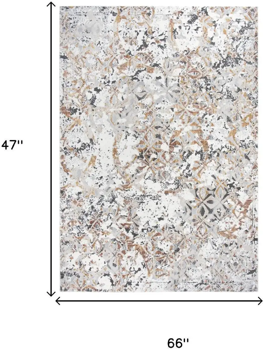 Beige Copper And Gray Medallion Area Rug Photo 6