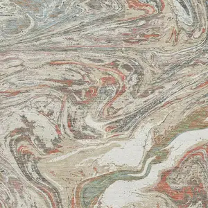 Photo of Beige Copper And Green Abstract Washable Area Rug With UV Protection