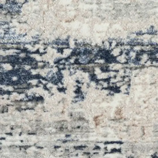 Beige Cream Blue And Gray Abstract Stain Resistant Area Rug Photo 4