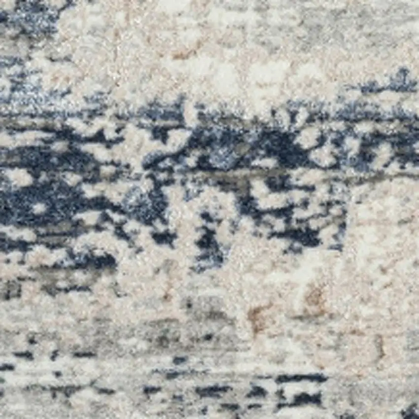 Beige Cream Blue And Gray Abstract Stain Resistant Area Rug Photo 4
