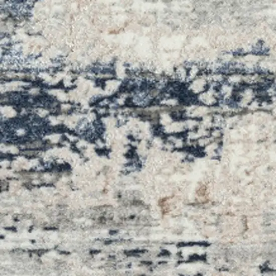 Beige Cream Blue And Gray Abstract Stain Resistant Area Rug Photo 3