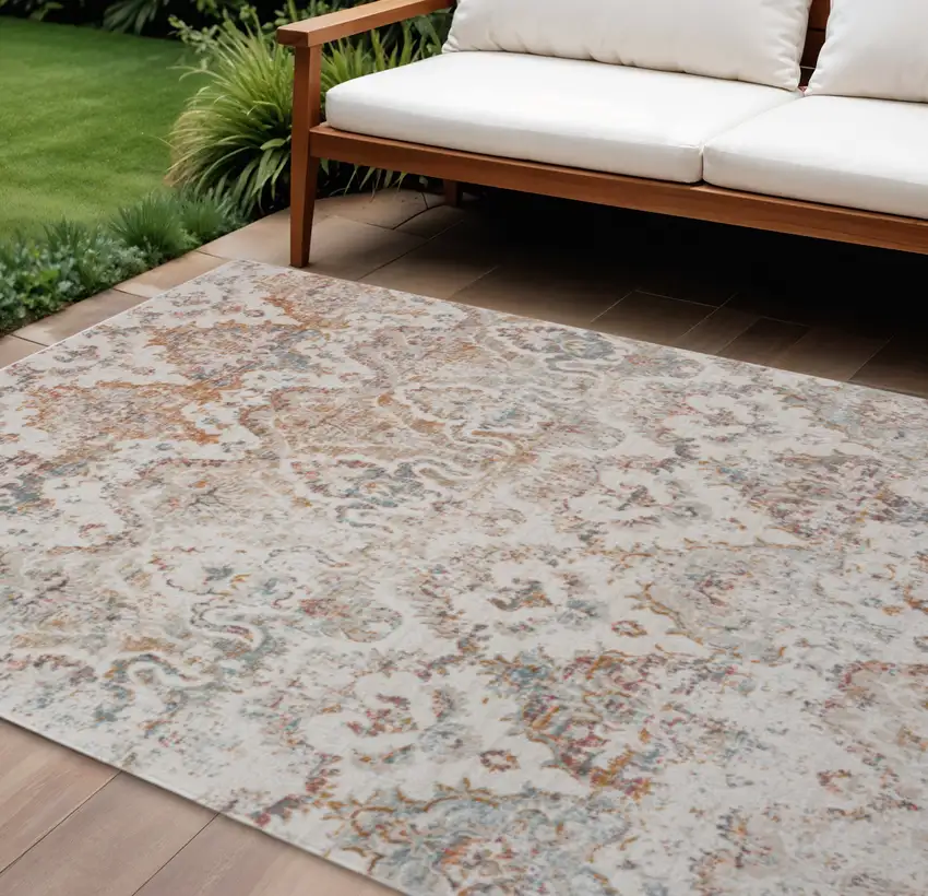 Beige Indoor Outdoor Area Rug Photo 1