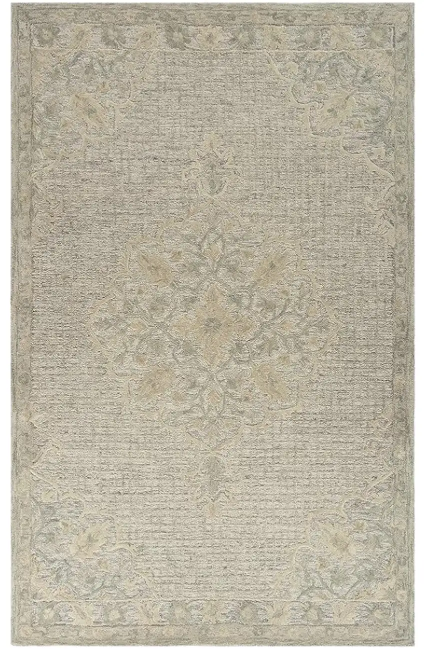Beige Wool Handmade Area Rug Photo 2