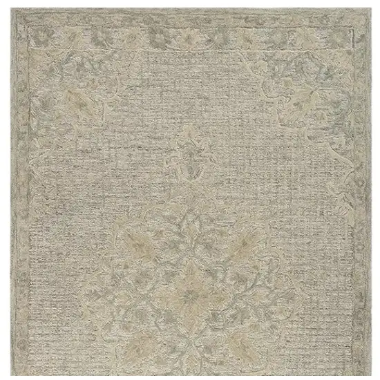 Beige Wool Handmade Area Rug Photo 4