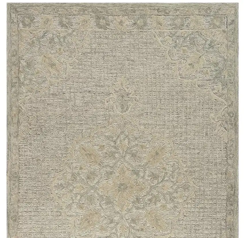 Beige Wool Handmade Area Rug Photo 4